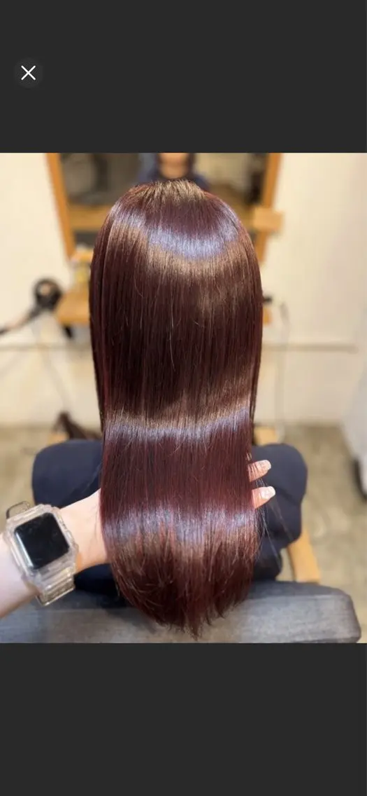 カラー レッドカラー saki／knock 🐶🎀➳のヘアスタイル