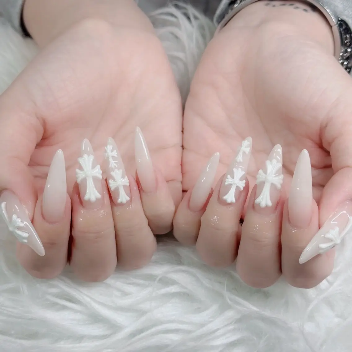 ネイル フットネイル フレンチネイル グラデーション 韓国ネイル ロングネイル ハンドネイル Hani Nail Salonのネイルデザイン