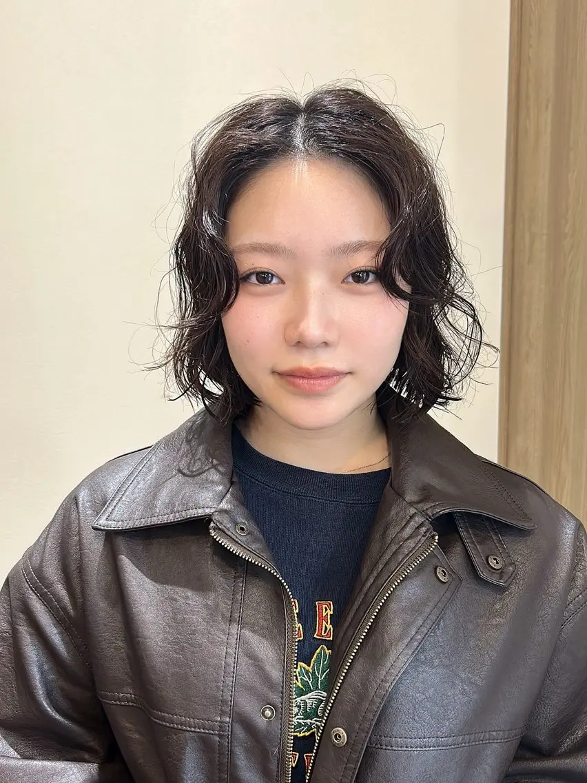 ショート ボブ カット パーマ トリートメント 似合わせcut🌐/ tsuki(ツキ)のヘアスタイル