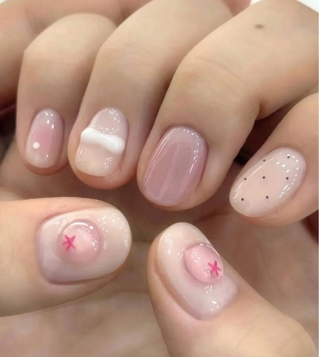 ネイル 韓国ネイル 持ち込み ニュアンスネイル ネイルチップ ハンドネイル TABI ANA.CHUOのネイルデザイン