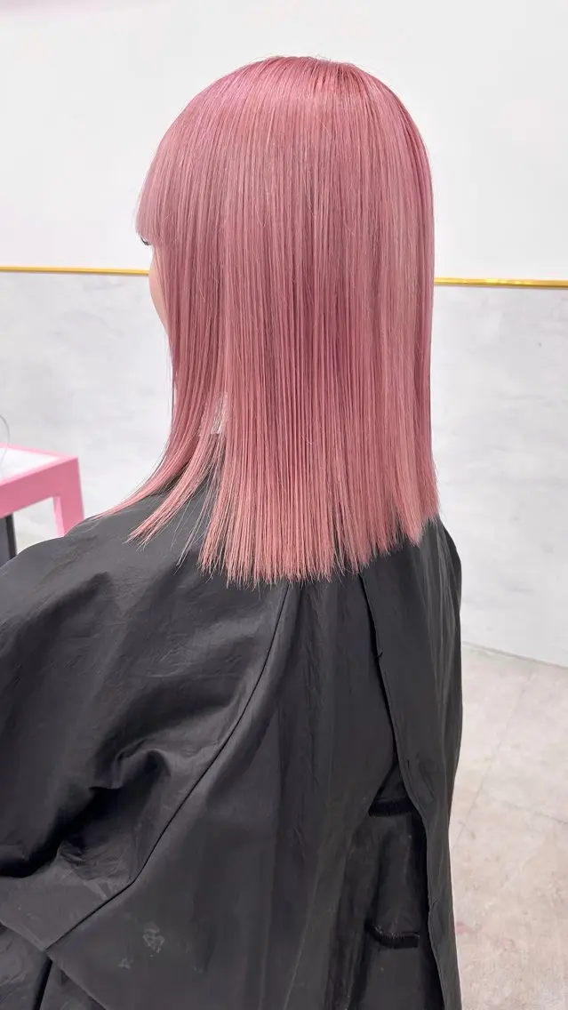 ミディアム カラー ベージュカラー ピンクカラー ピンクベージュ ヘアカラー トリートメント ヘアセット レイン🌏🌱 似合わせ/ハイトーンのヘアスタイル