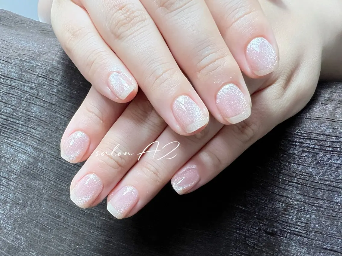 ネイル 長さ出し フットネイル フレンチネイル ジェルネイル マグネットネイル salon AZ NANAのネイルデザイン