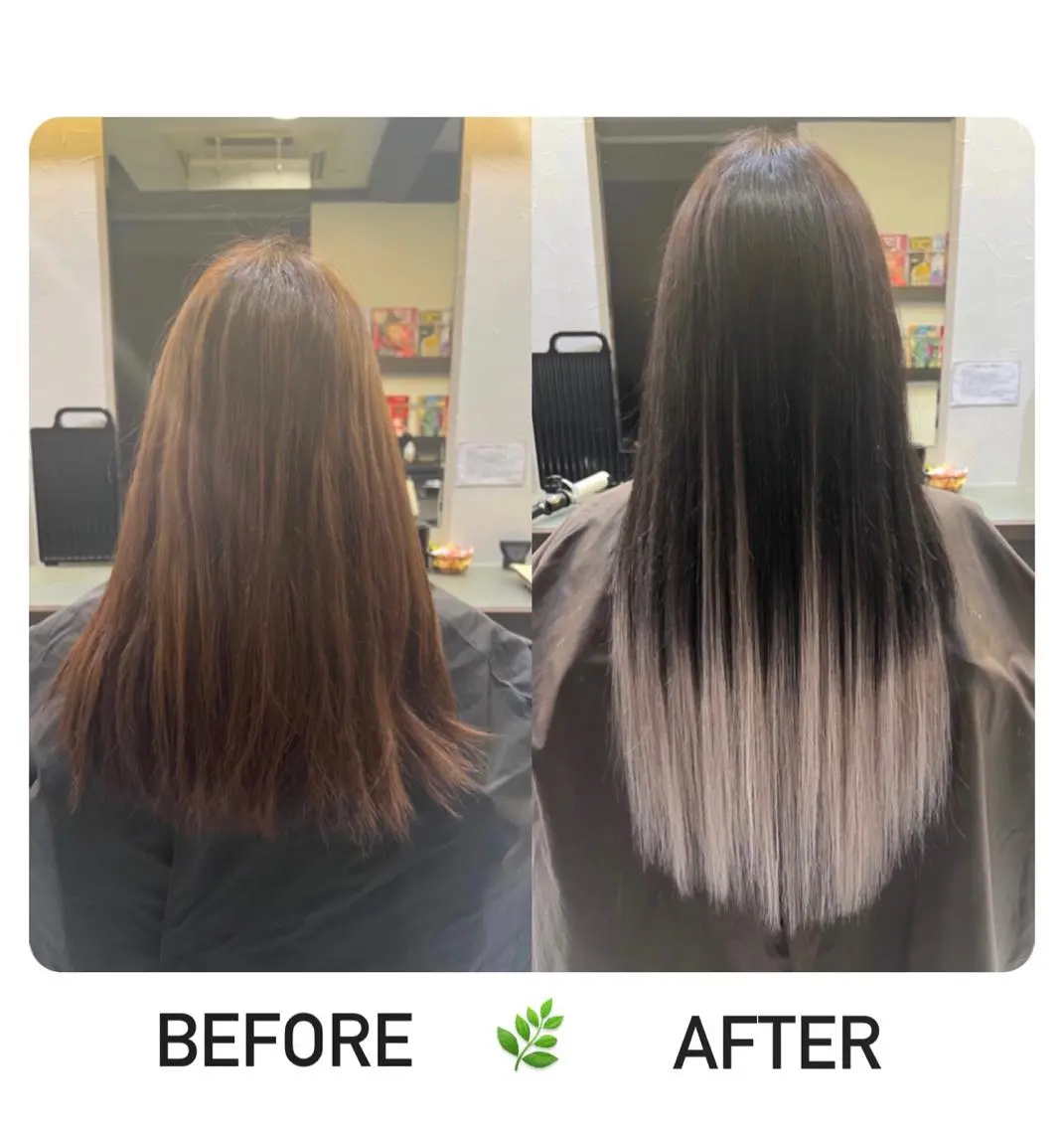 セミロング カラー グラデーションカラー シルバー エクステ ヘアカラー エクステ カラコレなんば店 Maayaのヘアスタイル