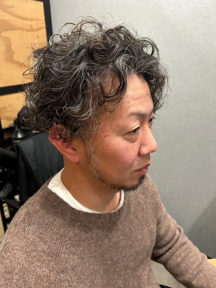 ショート カラー パーマ メンズ 久木原 ゆりのヘアスタイル