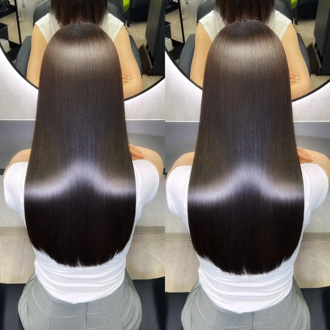 ロング カラー 髪質改善 韓国風ヘア ロング 縮毛矯正 カット ヘアカラー 縮毛矯正 トリートメント 新宿/美髪矯正 髪質改善/韓国風山本のヘアスタイル