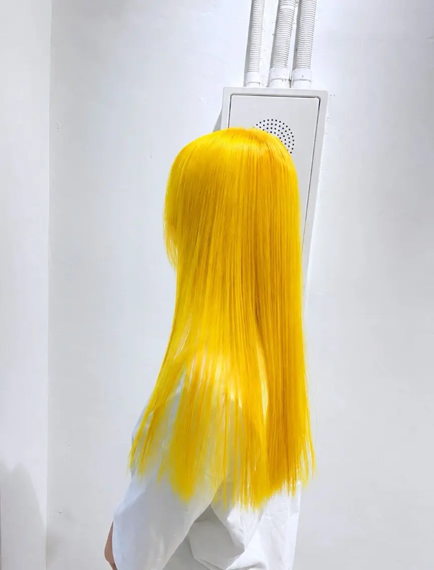 ロング カラー ブリーチ イエローカラー 似合わせカット Muミュー/ブリーチ ハイトーン Wカラーのヘアスタイル