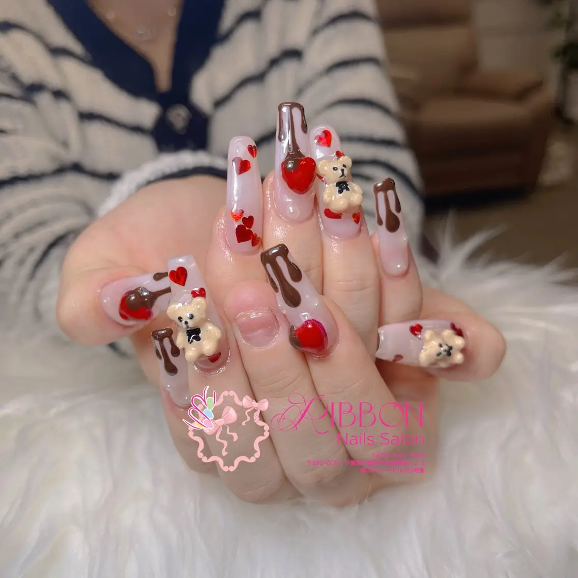 ネイル フレンチネイル ジェルネイル マグネットネイル 持ち込み ニュアンスネイル ハンドネイル Ribbonnail salonのネイルデザイン