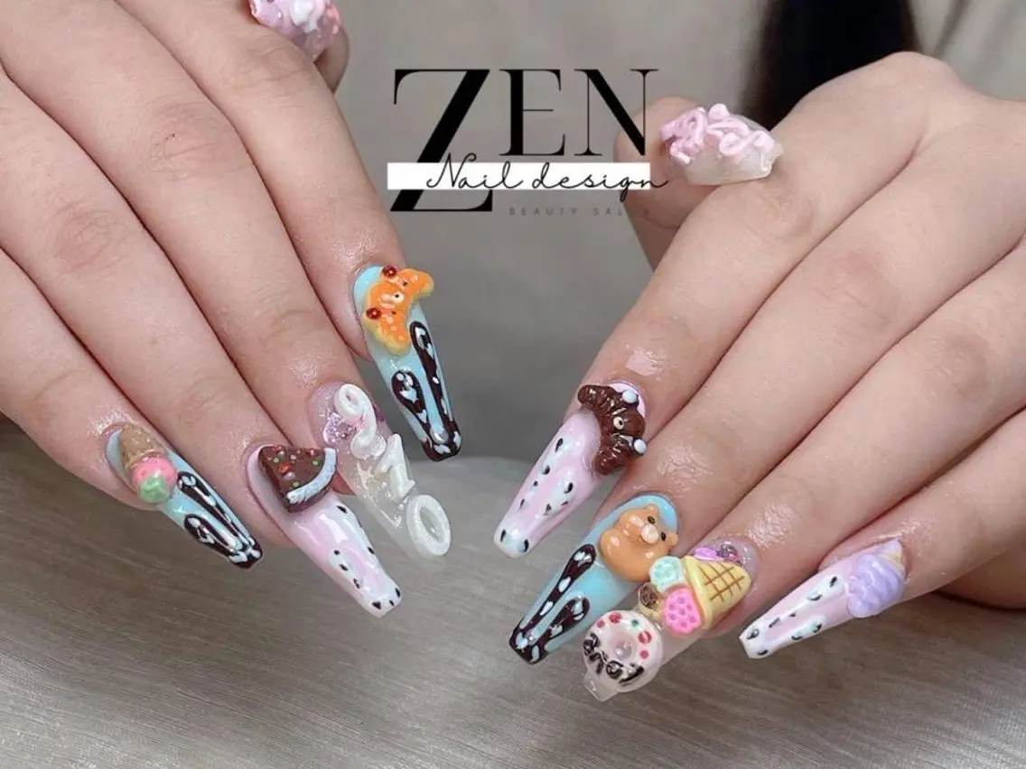 ネイル チークネイル 長さ出し フレンチネイル 韓国ネイル マグネットネイル ハンドネイル Zen Nail Design 池袋のネイルデザイン