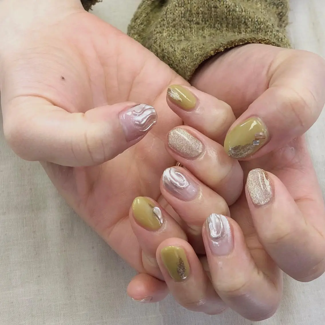 ネイル アートネイル ミラーネイル シンプルネイル nail salon midpointのネイルデザイン