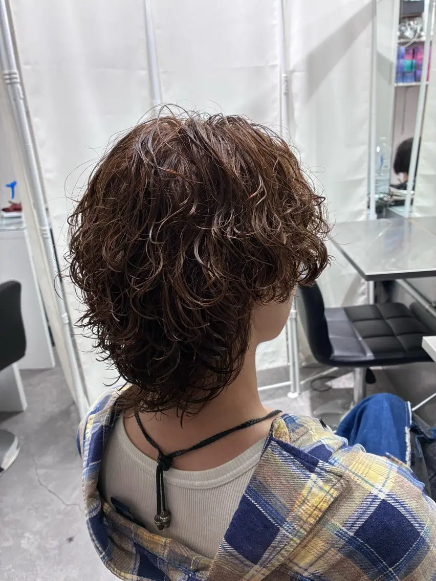 ミディアム パーマ メンズ カット パーマ トリートメント ヘアセット 💈メンズパーマ特化 💈颯太のヘアスタイル