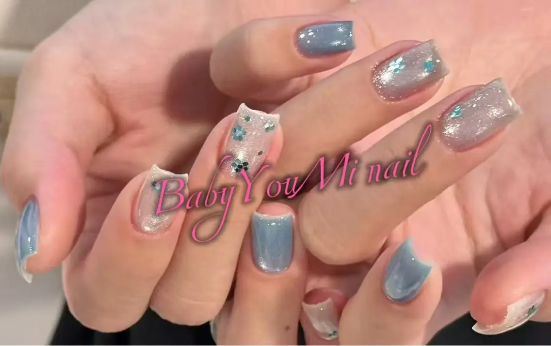 ネイル オーロラネイル チークネイル 成人式 フットネイル フレンチネイル ハンドネイル ハンドケア BabyYouMi nailのネイルデザイン