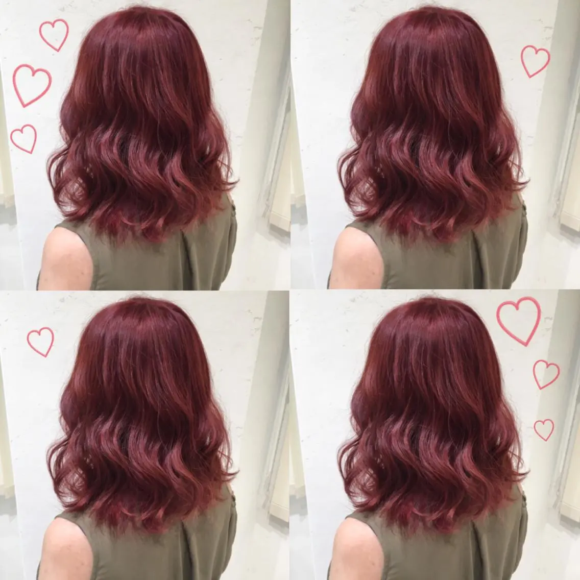 ミディアム カラー ブリーチ レッドカラー 韓国ヘア得意❤︎森澤 悠佳のヘアスタイル