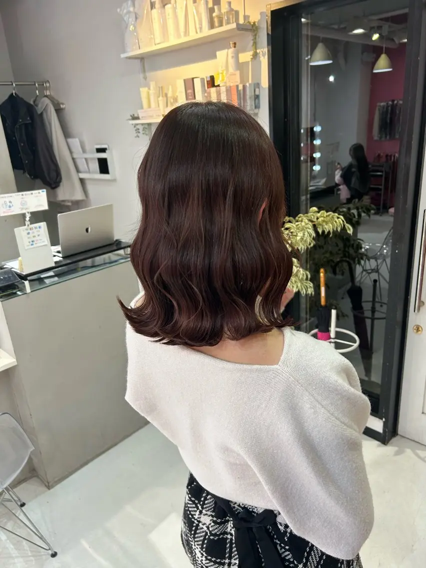 ミディアム カラー ピンクカラー 弓矢 叶のヘアスタイル