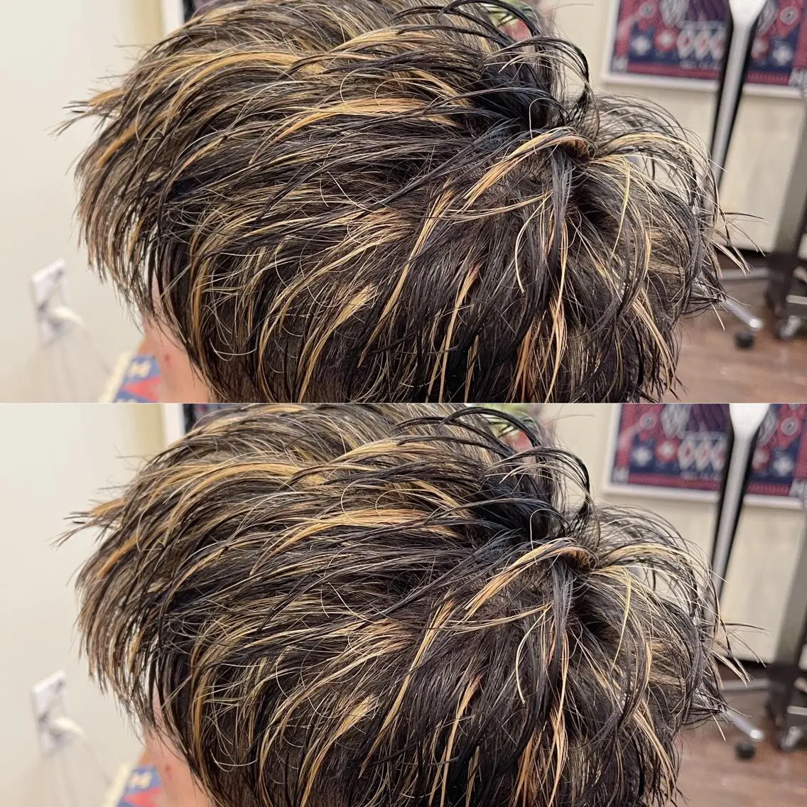 ショート カラー メンズ メンズハイライト ハイライトカラー ハイライト 堀江/レイヤーカット /髪質改善のヘアスタイル