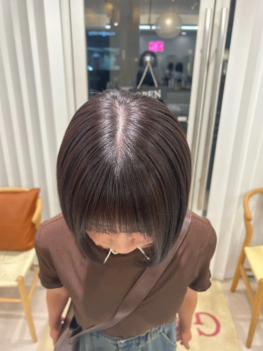 ミディアム カラー ベージュカラー ブラウンカラー 透明感カラー ヘアカラー 艶カラー/透明感 /ヒグチアオイのヘアスタイル