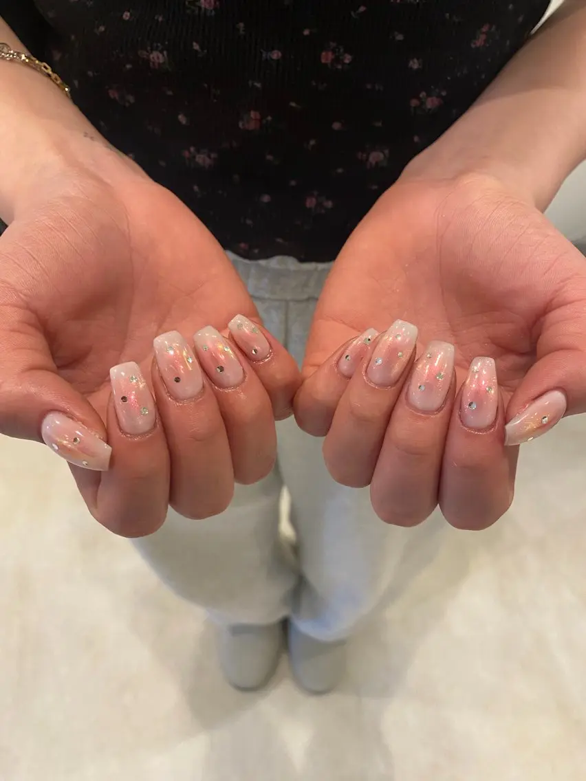 ネイル 長さ出し ジェルネイル ニュアンスネイル パラジェル スカルプネイル 藤原 綾花のネイルデザイン