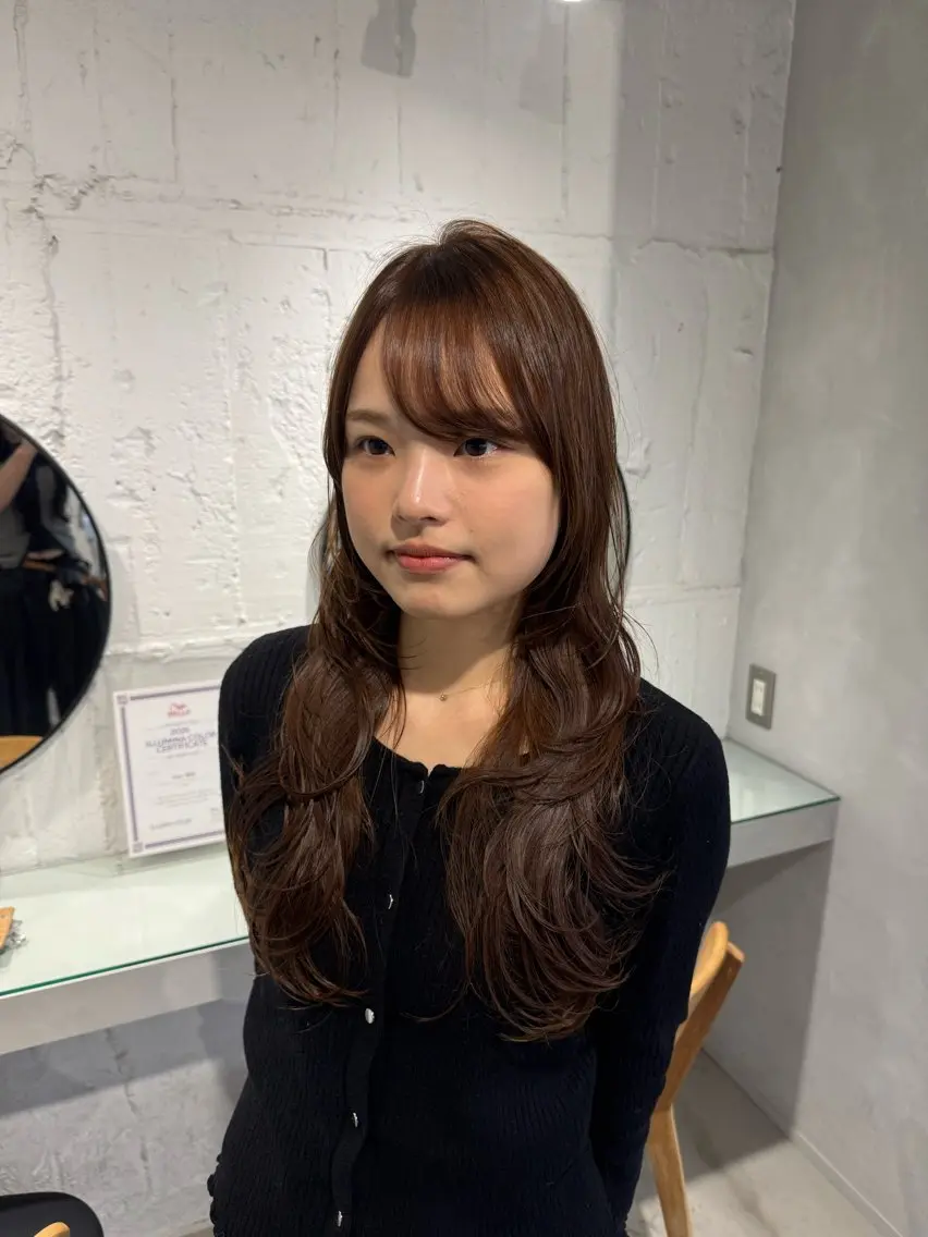 セミロング カット ヘアカラー トリートメント 新宿/顔周りカット +レイヤー=しずく♩のヘアスタイル