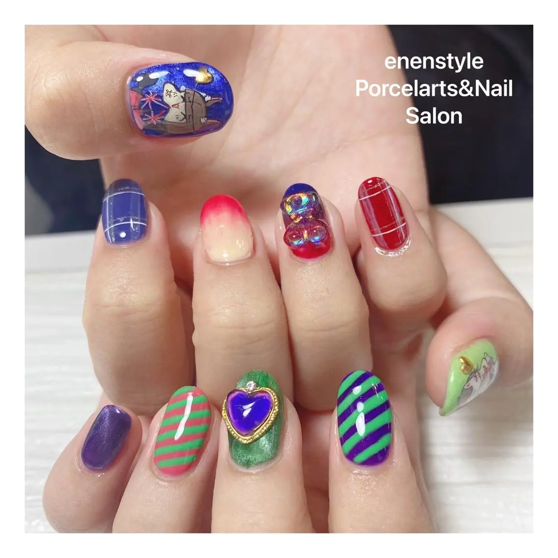 ミディアム ネイル 🐾enen style 🐾のネイルデザイン