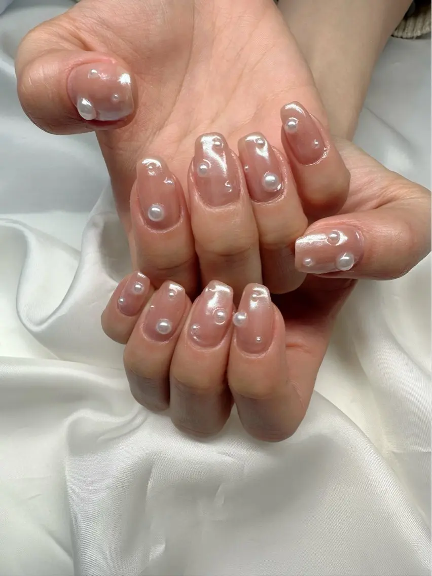 ネイル クリアネイル 氷ネイル・うるうるネイル 韓国ネイル ミラーネイル ニュアンスネイル 🪞KAPE NAIL 🪞のネイルデザイン