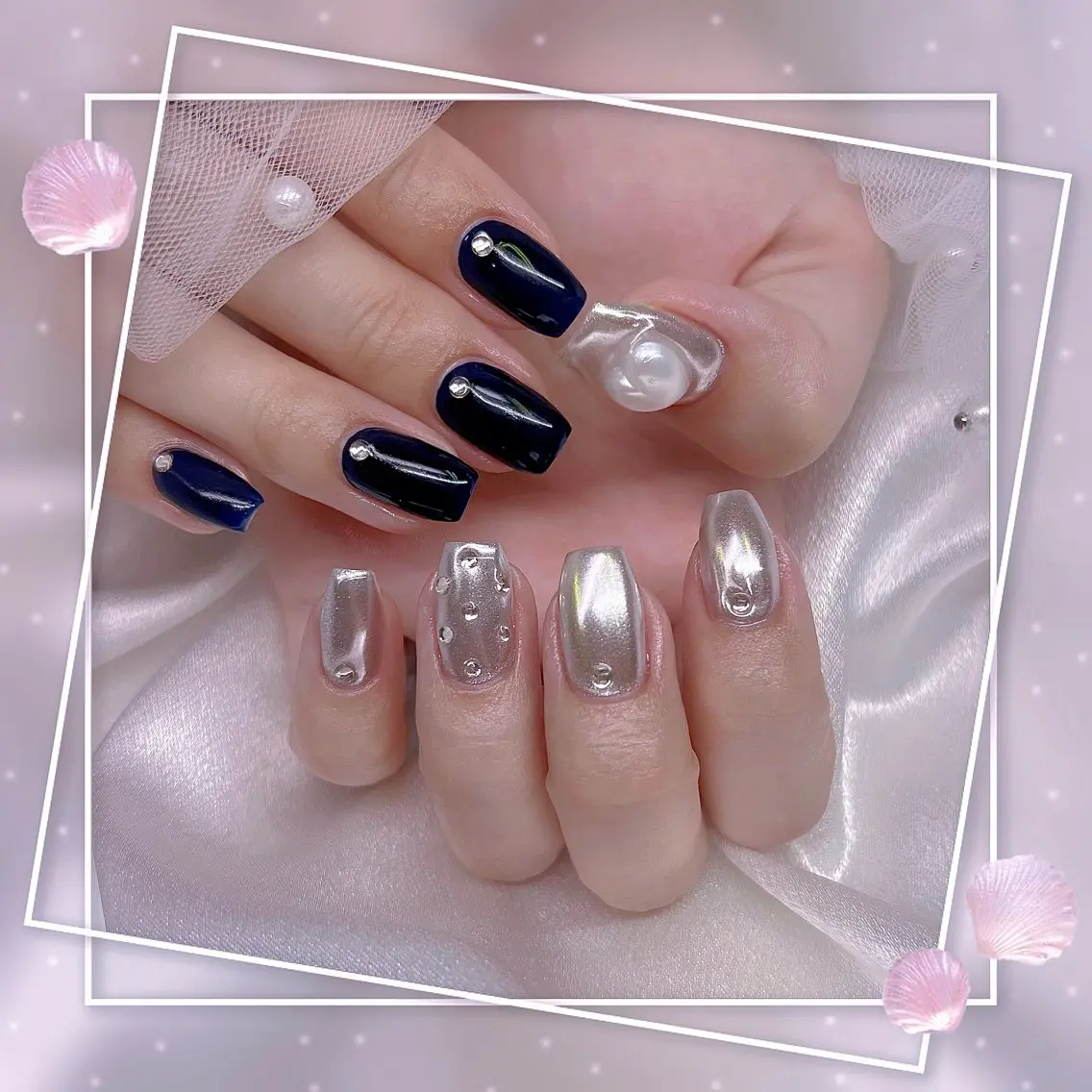 ネイル グラデーション マグネットネイル ピンク ワンホンネイル ハンドネイル Chill Nailsalonのネイルデザイン