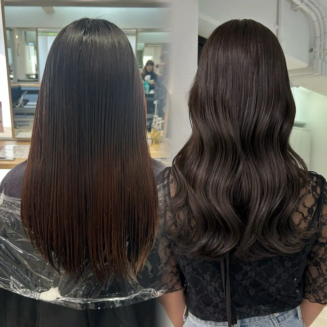 セミロング カラー オレンジ ヘアカラー トリートメント lomalia moekaのヘアスタイル