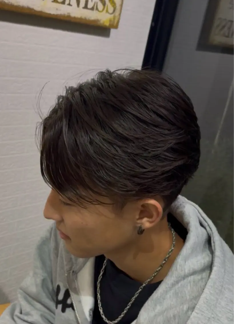 ショート パーマ メンズ フェザーパーマ メンズパーマ パーマ 藤原 幸大/名取美容師のヘアスタイル