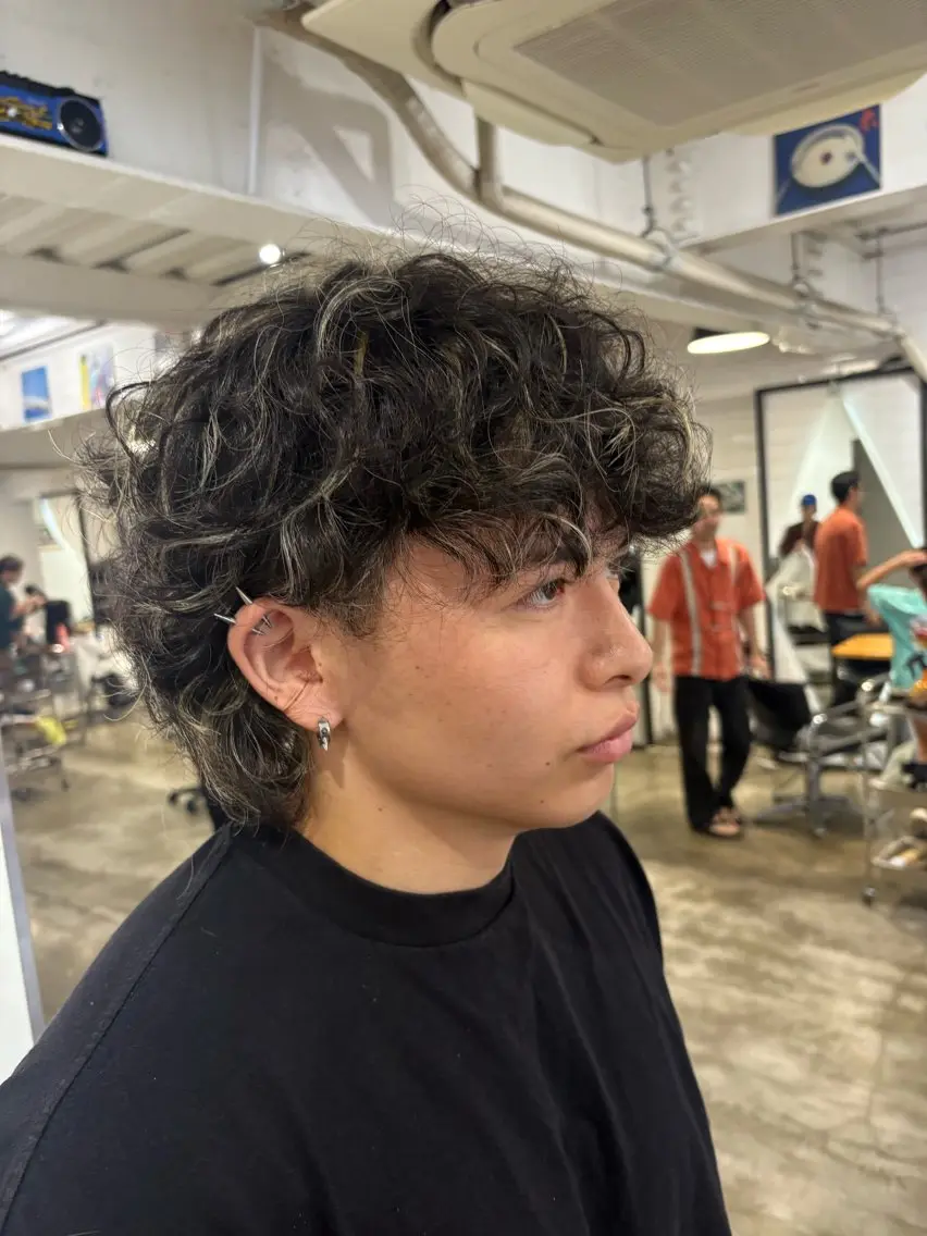 メンズ メンズパーマ カット パーマ ノハナ💜北谷 BY MY SIDEのヘアスタイル