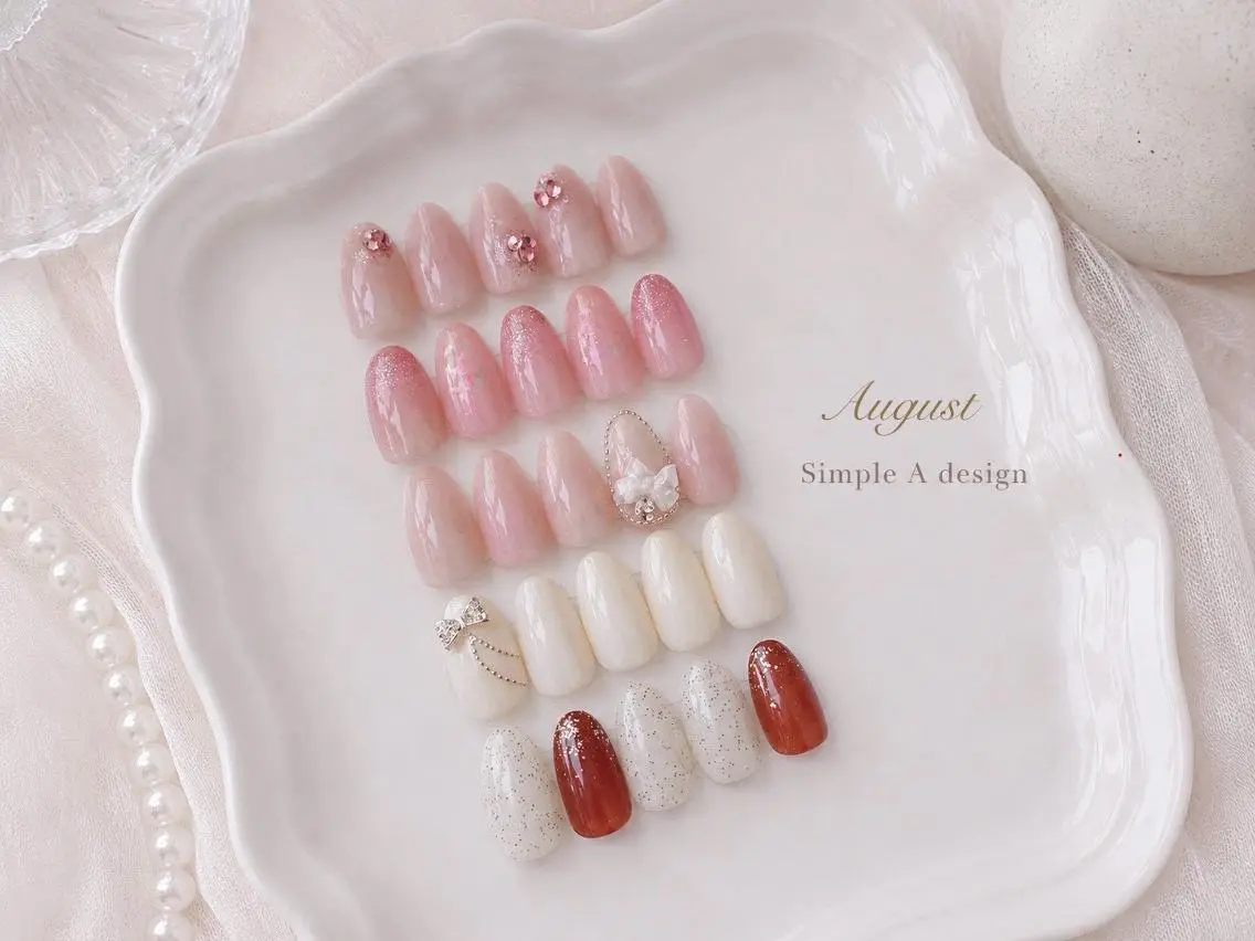 ネイル アートネイル フラッシュネイル フレンチネイル ジェルネイル ガラスフレンチ M2 BEAUTY Rikaのネイルデザイン