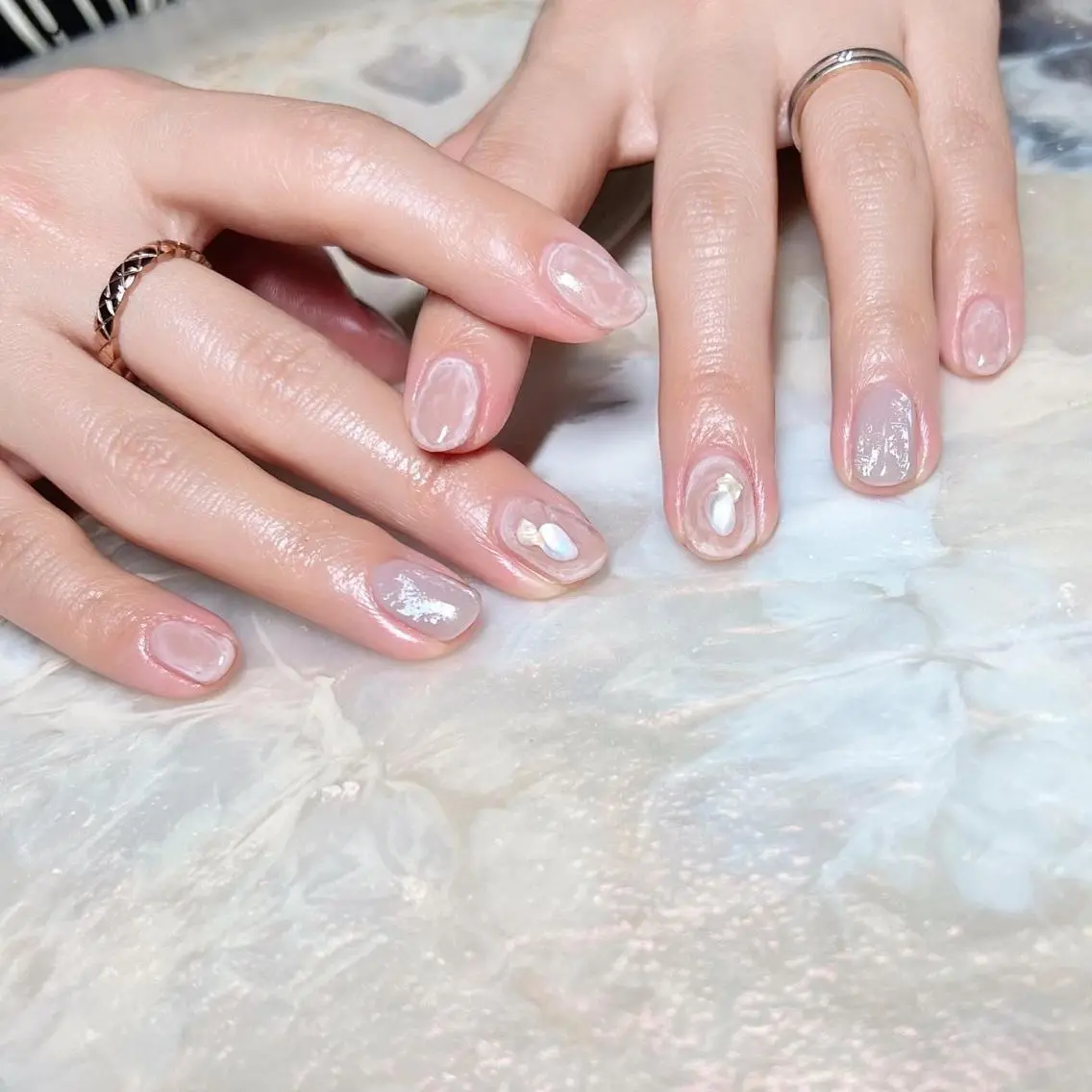 ネイル マグネットネイル ニュアンスネイル ショートネイル gemickle nailのネイルデザイン