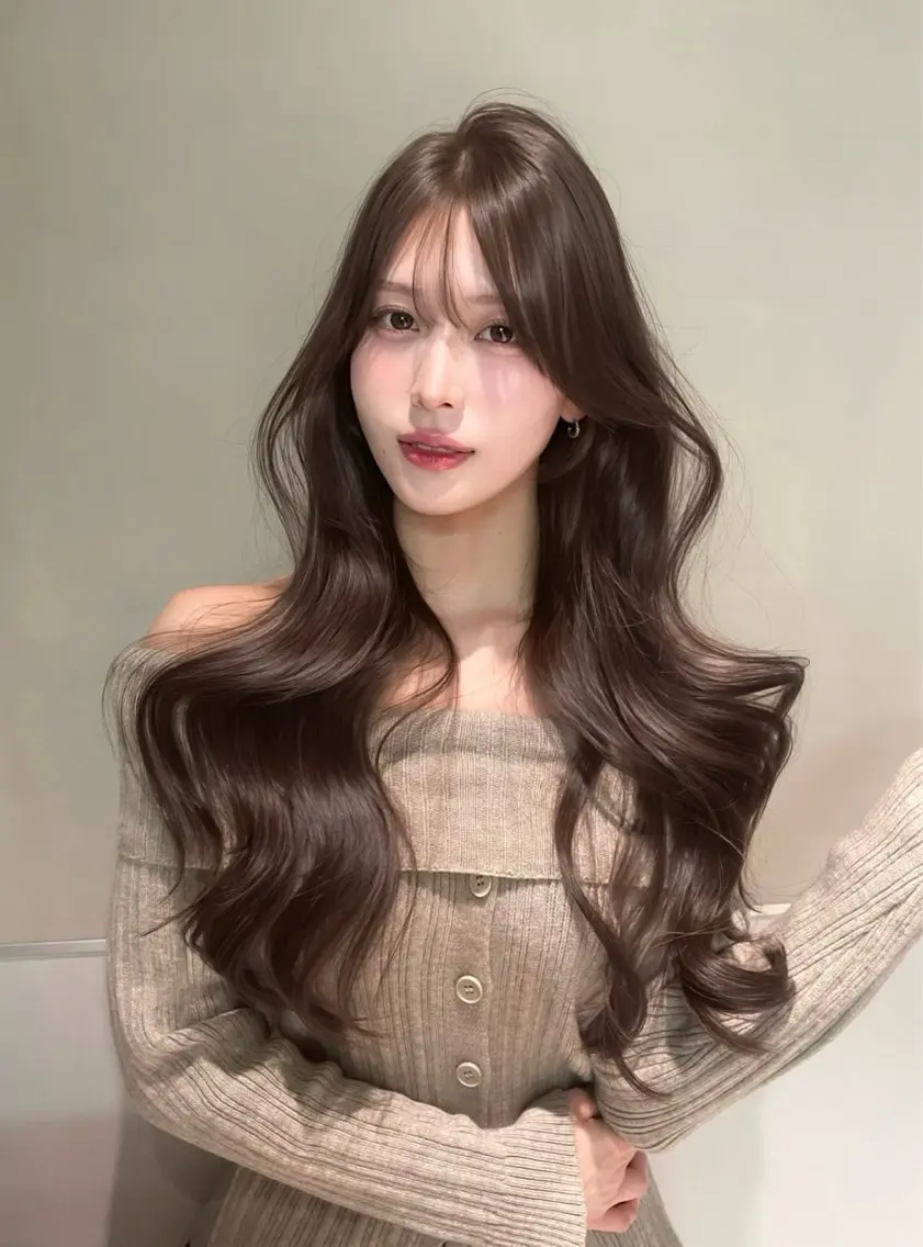 ロング カット ヘアカラー トリートメント ヘッドスパ ヘアセット 韓国ヘア/レイヤー Londエレンのヘアスタイル