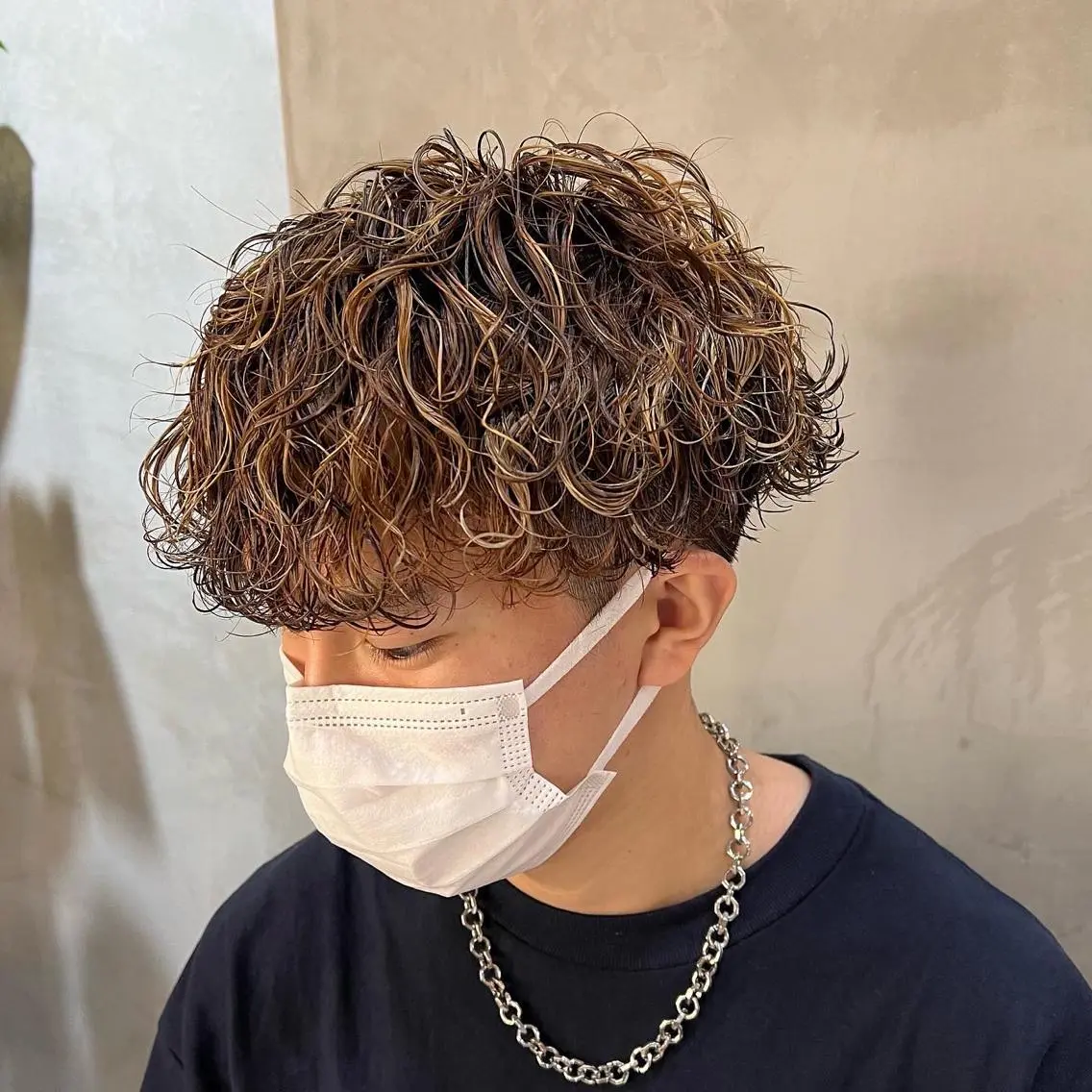 ショート カラー パーマ メンズ 波巻きスパイラルパー マ/シャドウパーマ駿のヘアスタイル