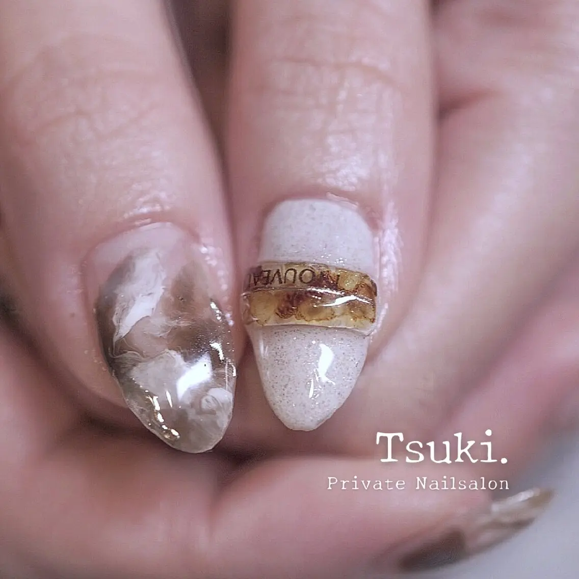 ネイル べっ甲ネイル ハンドネイル Nailsalon Tsuki.のネイルデザイン