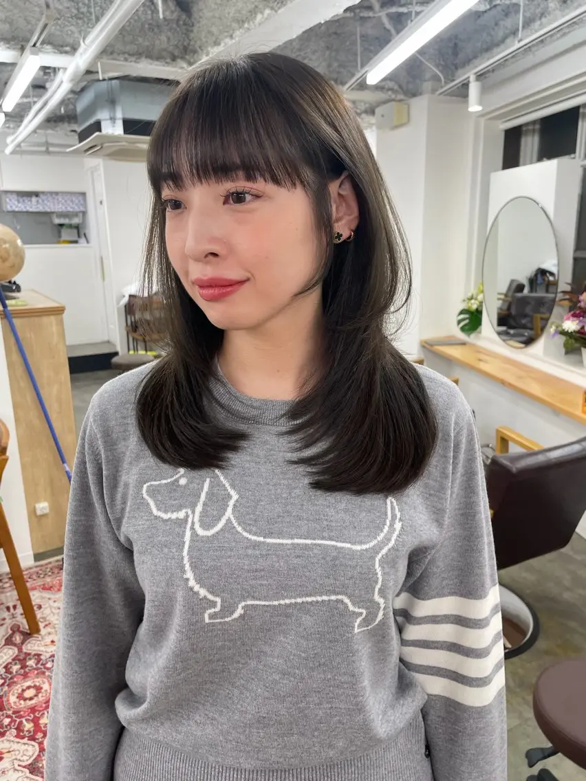 セミロング レイヤーカット カット sii.カット特化 田村悠悟のヘアスタイル