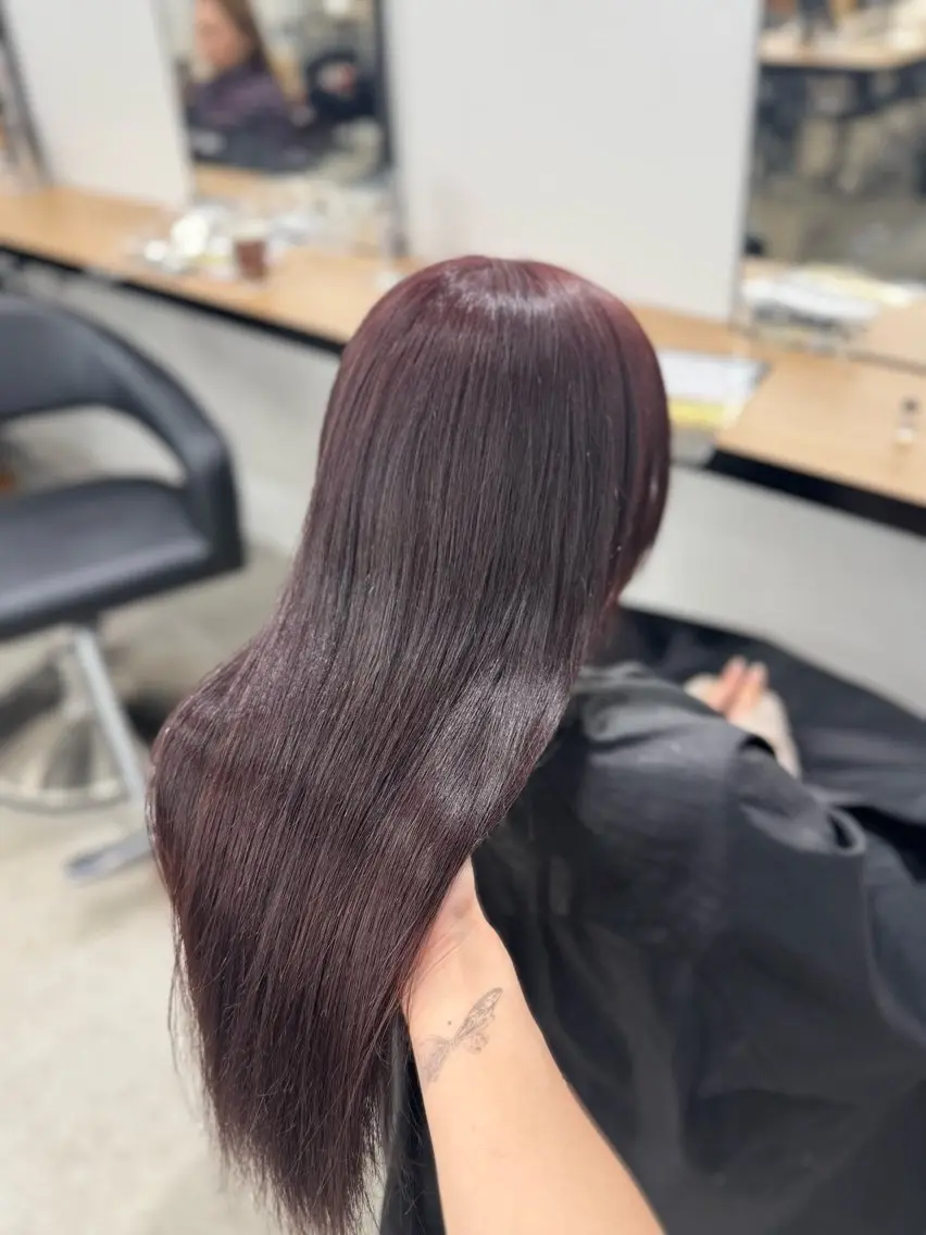 セミロング カラー ヘアアレンジ カット ヘアカラー トリートメント ヘッドスパ ヘアセット 🤍淡色ピンク&ラベ ンダーYUKI🤍のヘアスタイル