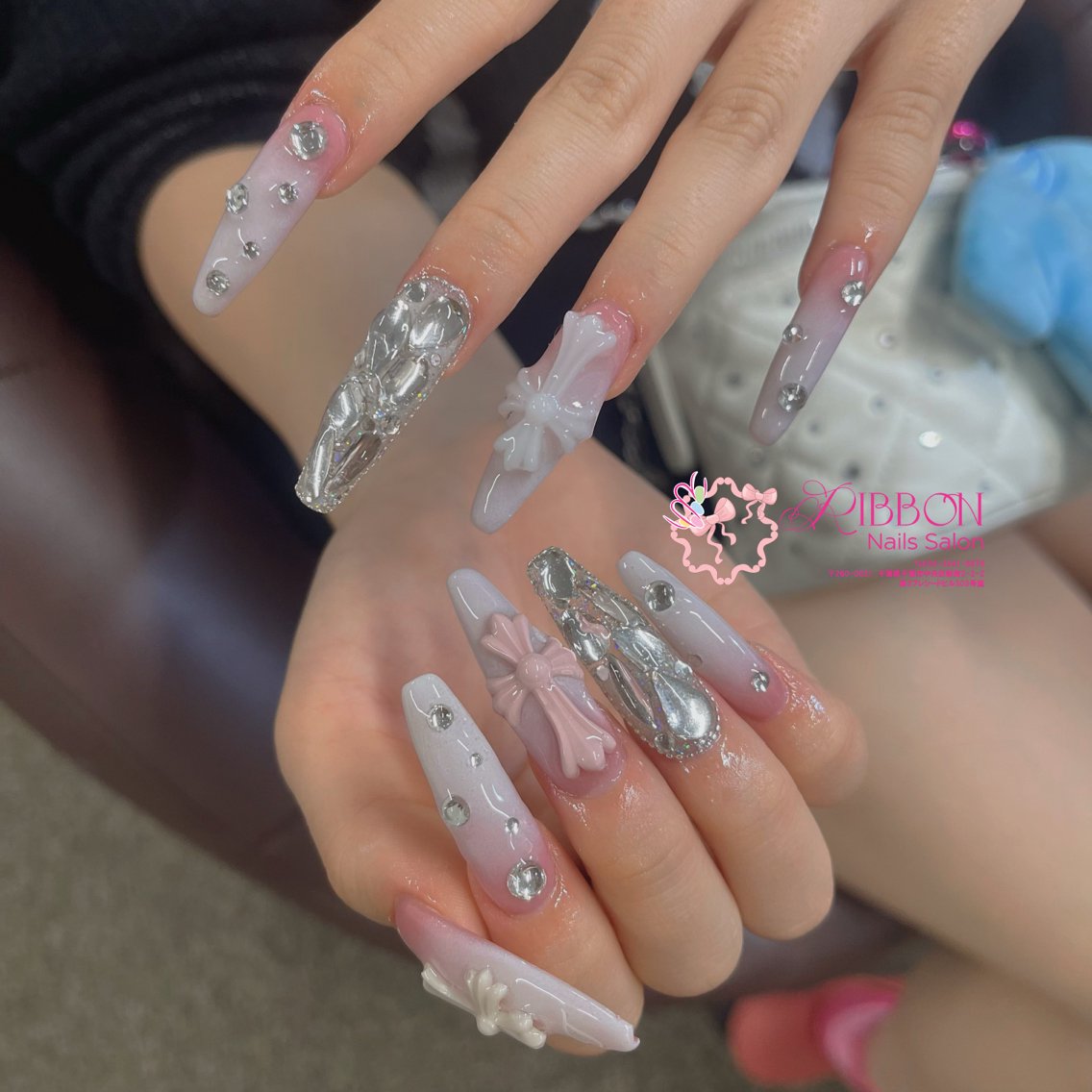 ネイル フットネイル フレンチネイル ジェルネイル 韓国ネイル マグネットネイル ハンドネイル ribbonnail salonのネイルデザイン