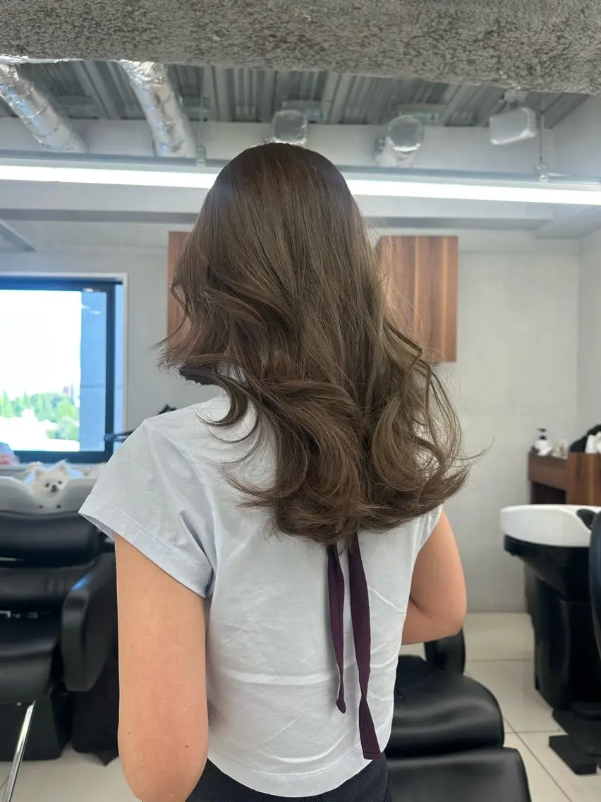 セミロング カラー キッズ ヘアカラー オトナヘア🌸 harukaのヘアスタイル