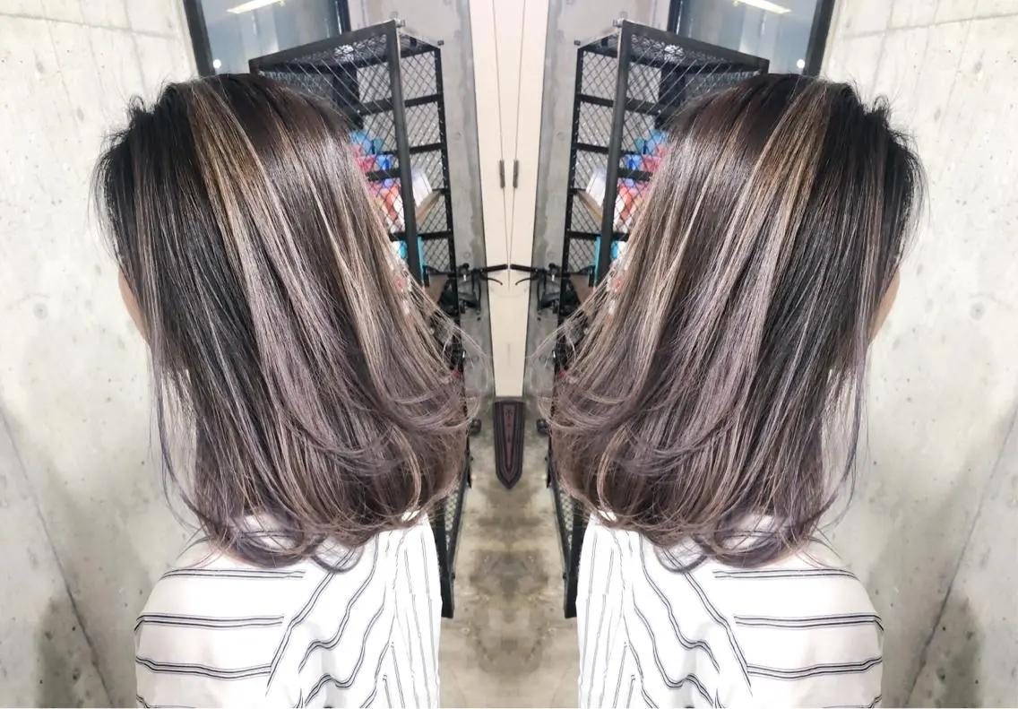 セミロング カラー 北條 優輝のヘアスタイル