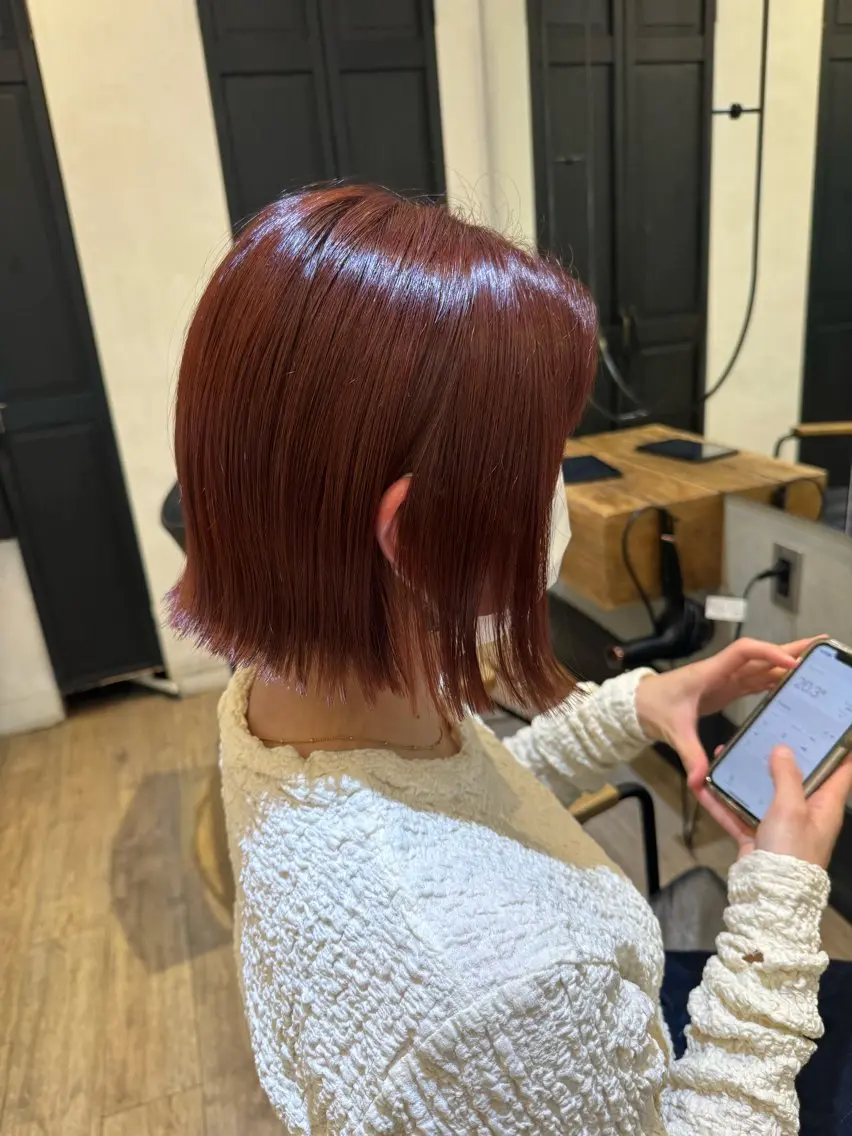 セミロング ヘアカラー トリートメント 新宿/顔周りカット +レイヤー=しずく♩のヘアスタイル