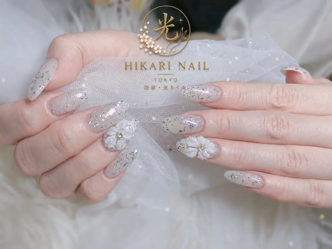 ネイル チークネイル 長さ出し フレンチネイル ガーリー ハロウィン ハンドネイル HikariNail Ikebukuroのネイルデザイン