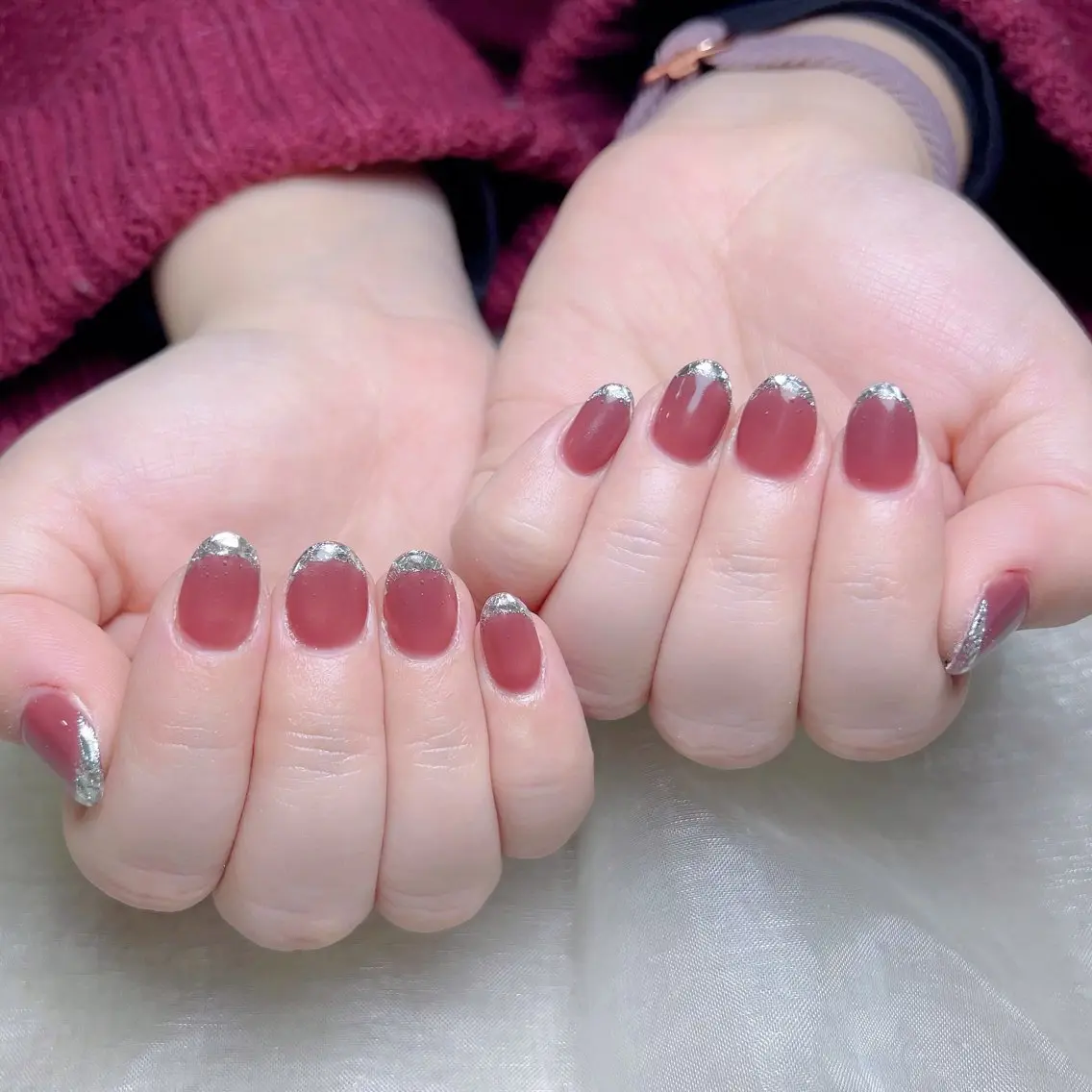 メンズ ネイル メンズ韓国風 アートネイル オーロラネイル ガーリー キラキラネイル ハンドネイル Nail salon 木にいるのネイルデザイン