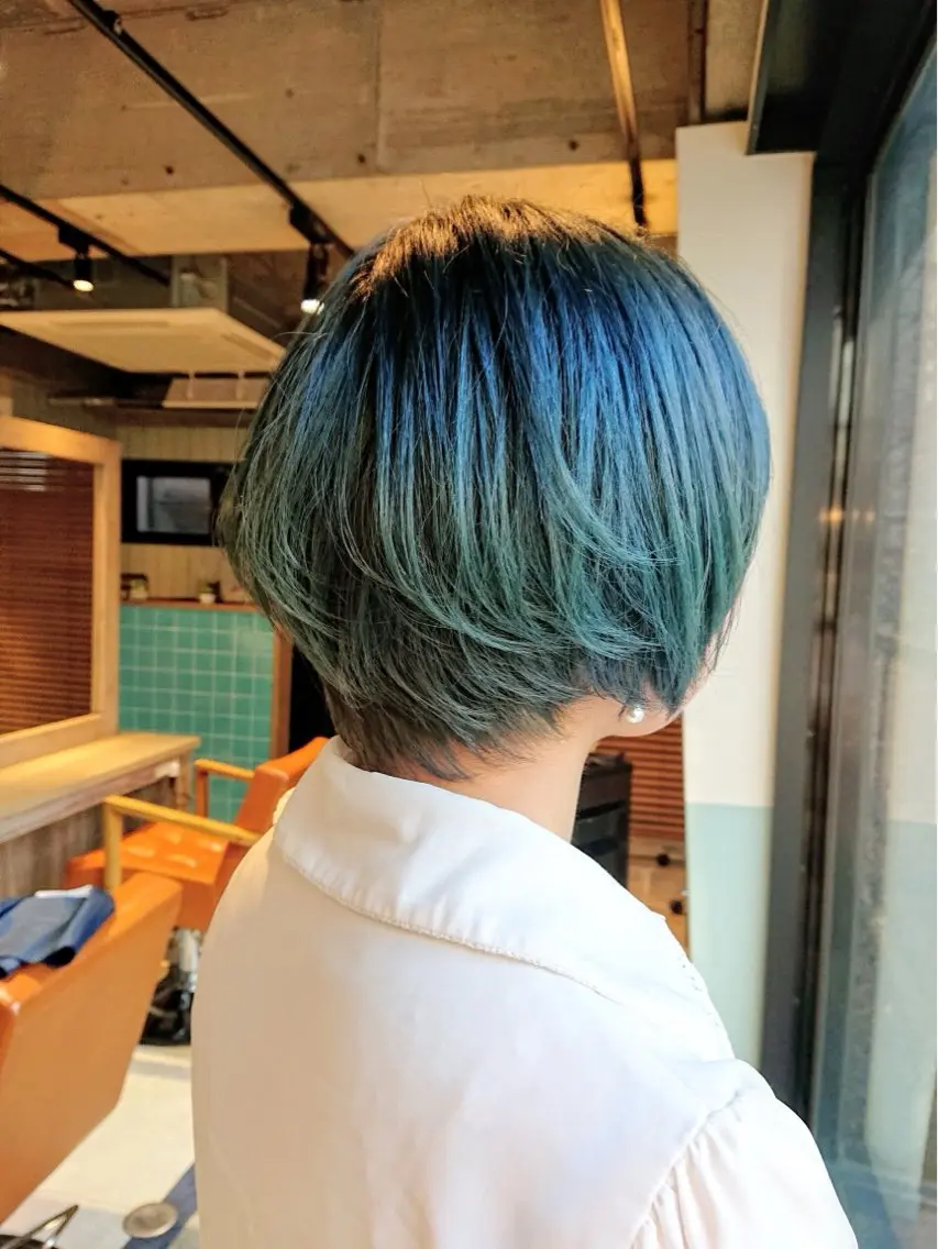 ショート ヘアカラー トリートメント 艶髪×透明感カラー ののかのヘアスタイル