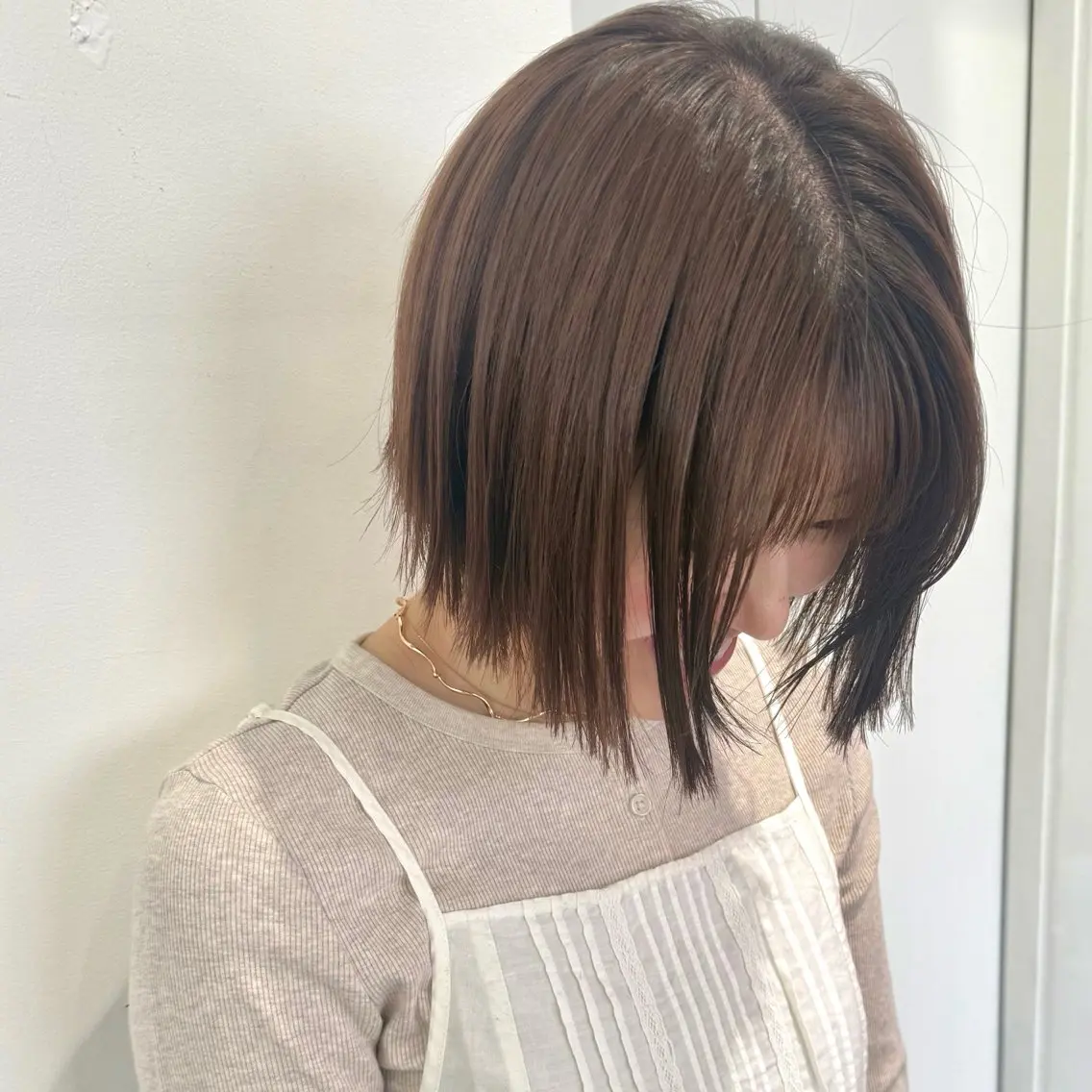 ミディアム カラー ボブ カット ヘアカラー トリートメント 🌷ショートレイヤー ヘッドスパ🌷鈴木のヘアスタイル