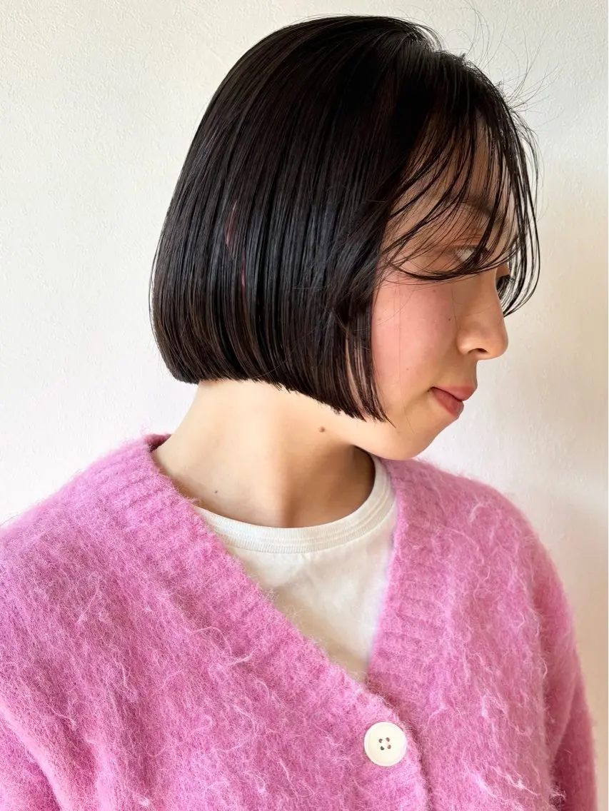 ミディアム ボブ 石山 /切りっぱなしボブのヘアスタイル