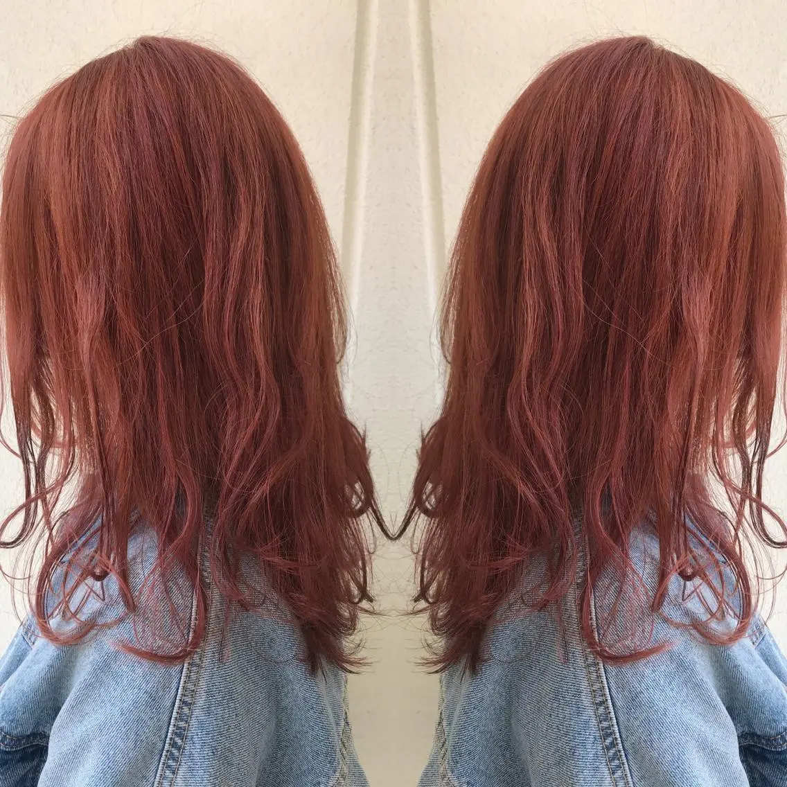 セミロング カラー ピンクカラー カット ヘアカラー 柴田 祐輔のヘアスタイル