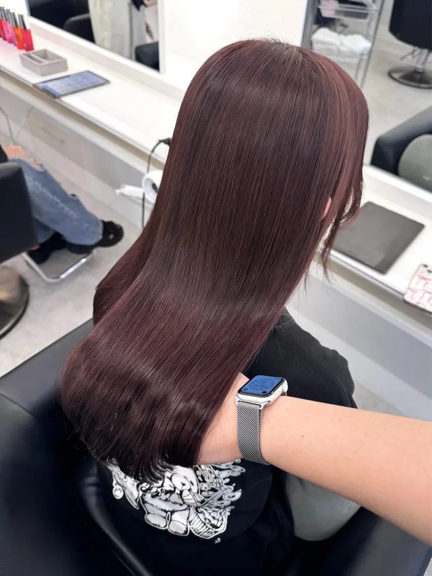 ロング カラー ヘアカラー ParveMix 楠本結菜のヘアスタイル