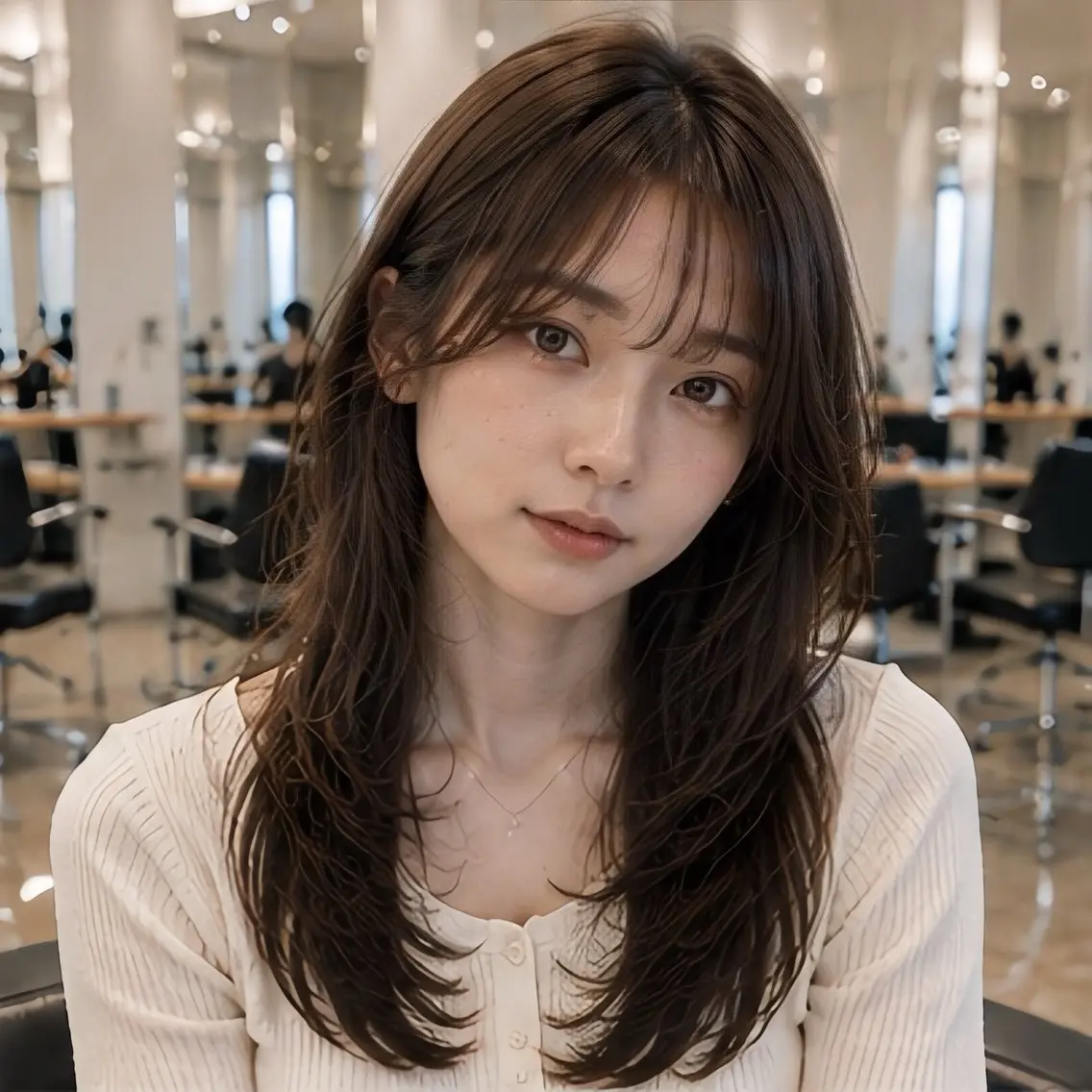 ロング 縮毛矯正 トリートメント 池袋/前髪/顔周り 縮毛矯正/おばかんのヘアスタイル