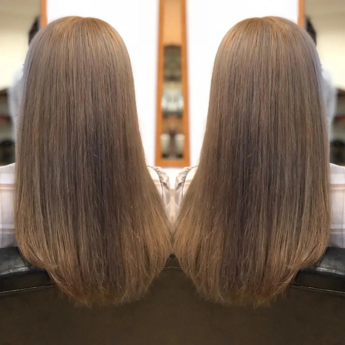 ロング カラー ヘアアレンジ ベージュカラー ブリーチ ケアブリーチ ダブルカラー ミルクティーベージュ ヘアカラー トリートメント ヘッドスパ 美髪矯正 🌈髪質改善 山下のヘアスタイル