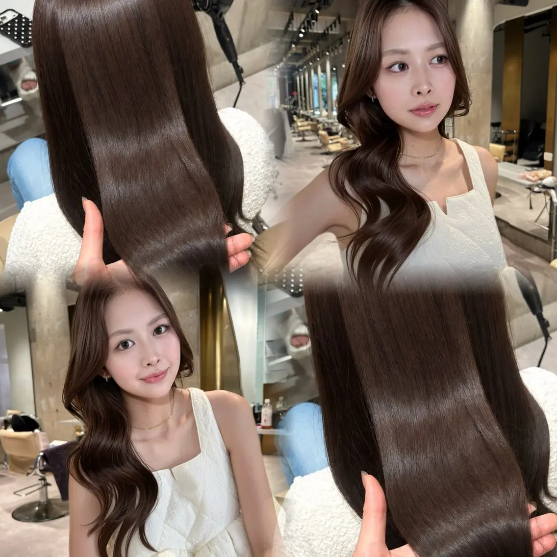 ロング カラー ブラウンカラー ヘアカラー 小原 泉のヘアスタイル