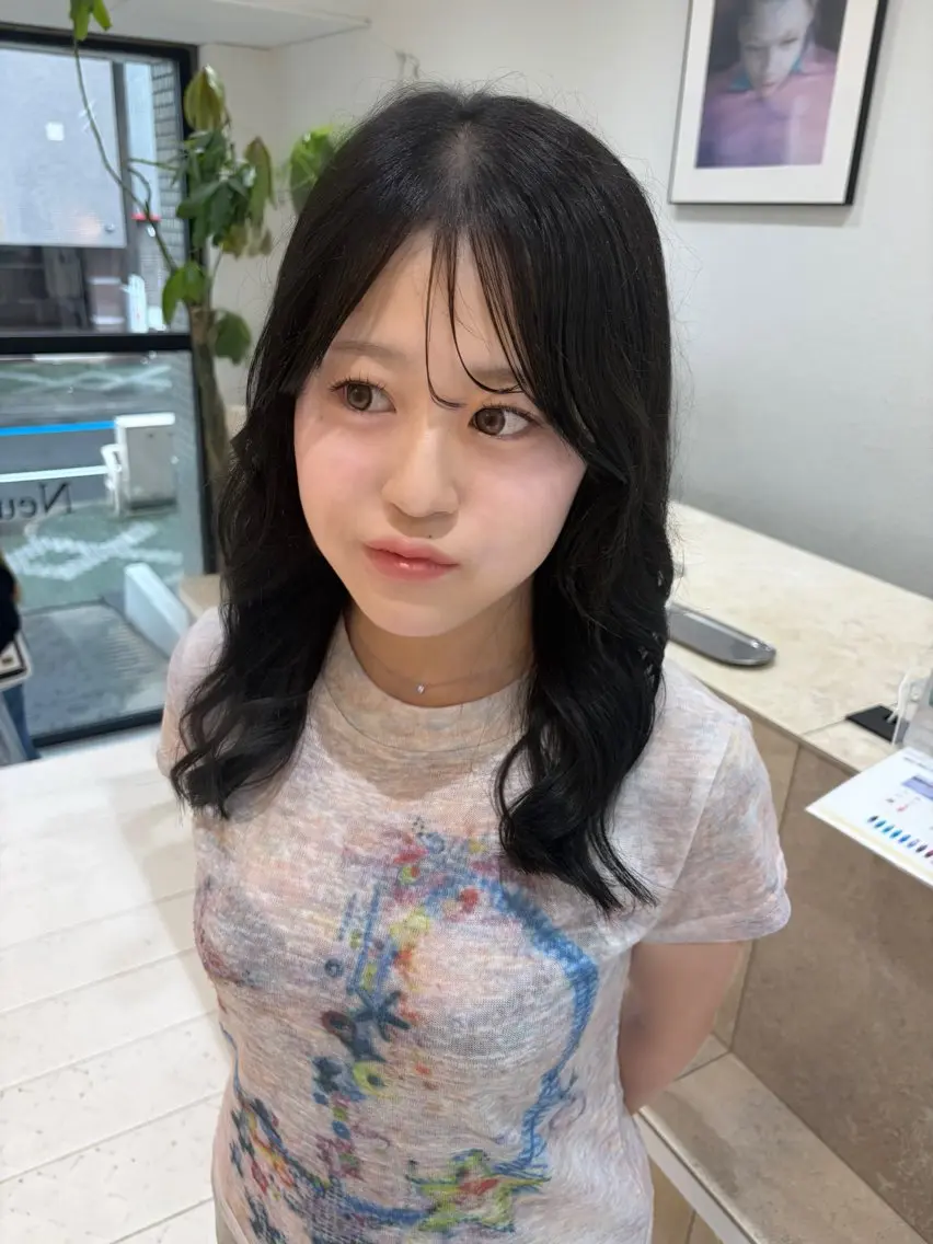 ミディアム カラー ヘアカラー トリートメント ワンカラー🌙.* 艶カラー/NeNeのヘアスタイル