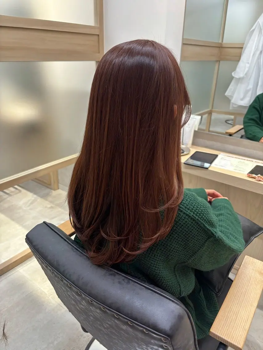 ロング カラー 艶髪韓国ヘア 💘小笠原涼華のヘアスタイル